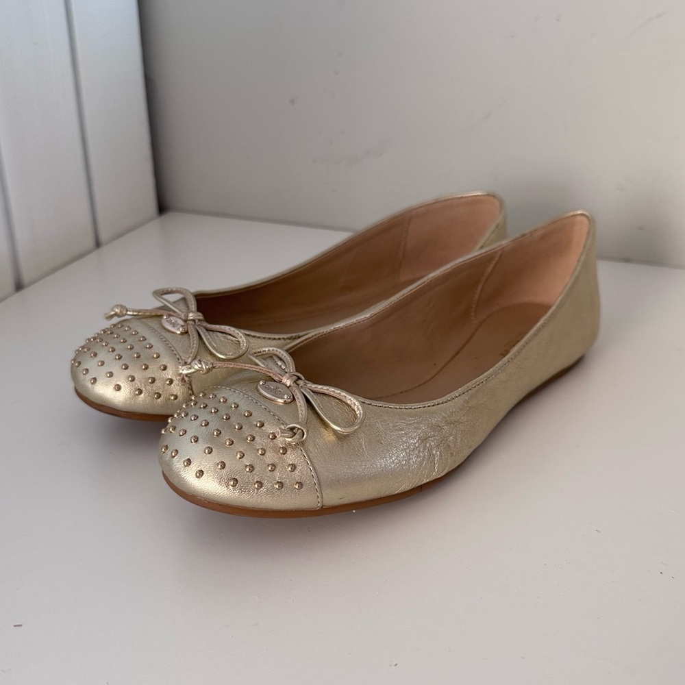 Coach Gold Y2K Ballet Flats